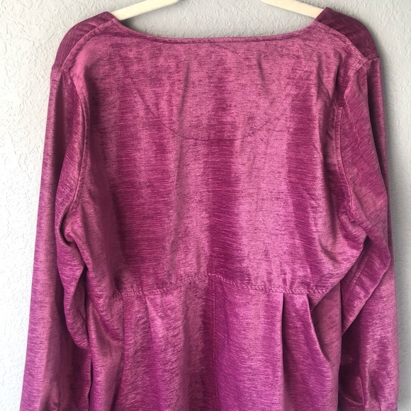 Soft Surroundings Fiona Tunic Top Size Large Pink Longline Velvet A-Line Peplum - Picture 11 of 11